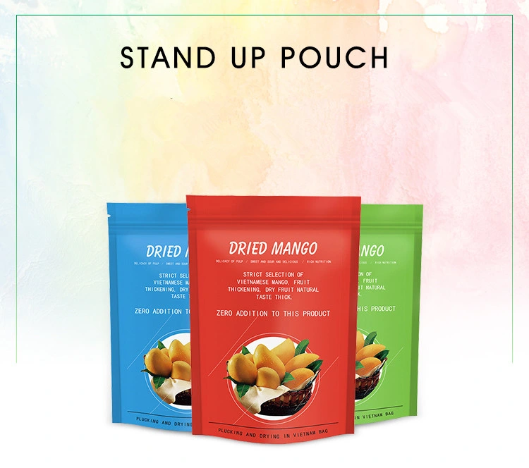 Custom Printed Stand up Ziplock Laminated Plastic Packaging Pouch Bag for Food Snack Pet Treats Nuts Dried Fruits/Spice Salad Sauce Candy Pasta