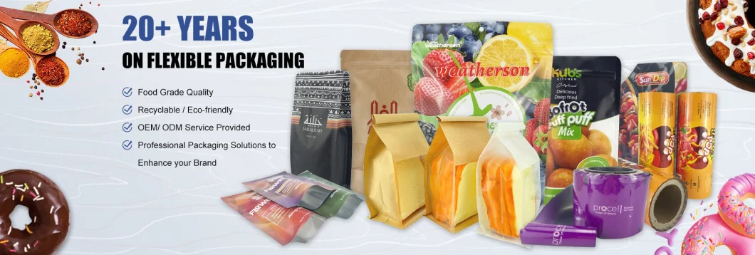 Low MOQ Snack Chips Food Packaging Zipper Mylar Bag Stand up Pouch