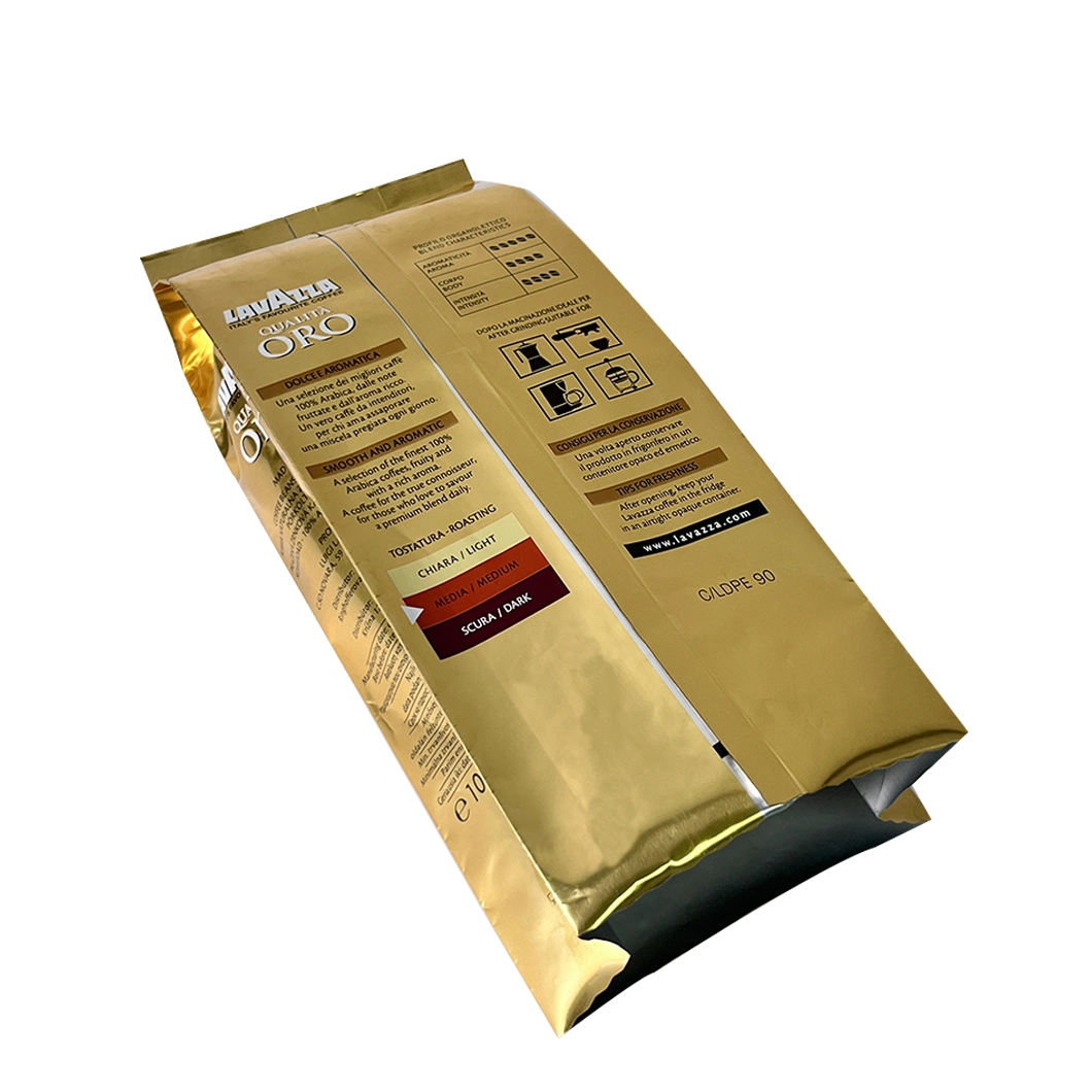 Side Gusset Bag Manufacturer Custom Aluminum Foil Coffee Packaging Pouch Side Gusset Coffee Bags with Degassing Valve