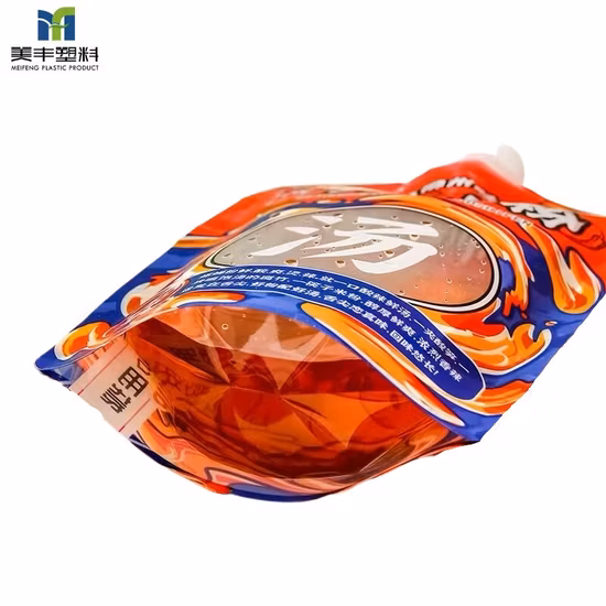 도매 환경 친화적인 식품 등급 주스 요구르트 포장은 액체 식품 포장 비닐 봉투에 대한 주둥이 파우치를 서 있습니다