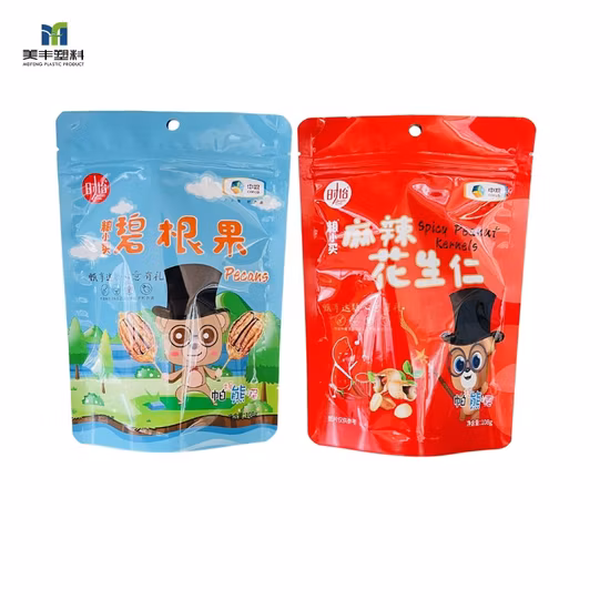 음식, 간식, 애완동물 간식, 견과류, 말린 과일/향신료, 샐러드 드레싱, 사탕, 파스타를 위한 맞춤형 인쇄 지퍼가 달린 적층 플라스틱 스탠드 업 파우치