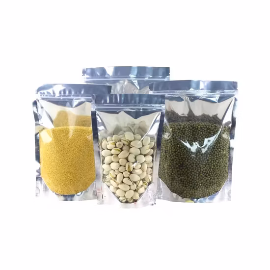 맞춤형 및 재고 포장, 재밀봉 가능한 스탠드업 파우치, 지퍼가 달린 플라스틱 마일라 백, 창이 있는 맞춤형 마일라 백