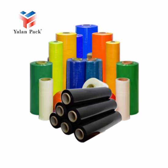 LLDPE 투명 및 검정색 50cm x 20 미크론 x 2kg 팔레트 필름/스트레치 필름/스트레치 플라스틱 필름