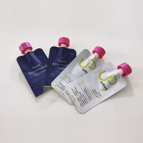 액체 세제, 주스, 음료, 와인을 위한 200ml 500ml 투명 PET/PE 재활용 플라스틱 Doypack 음료 디스펜스 백