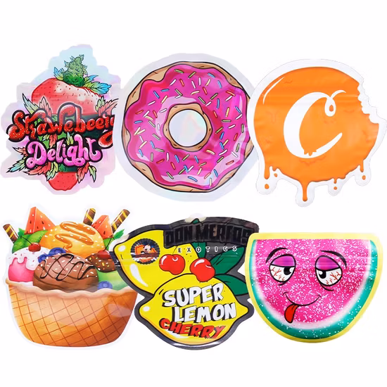 불규칙한 독특한 꽃 Mylar 가방 관례에 따라 인쇄된 특수 모양의 다이 컷 비닐 봉투
